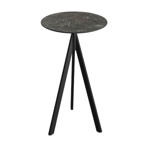 Mange-Debout Infinity Tripod avec Piètement Noir et Plateau HPL Galaxy Marble - Ø 70 cm