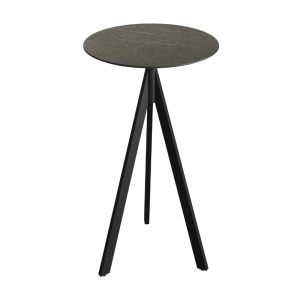 Mange-Debout Infinity Tripod avec Piètement Noir et Plateau HPL Midnight Marble - Ø 70 cm