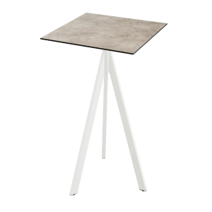 Mange-Debout Infinity Tripod avec Piètement Blanc et Plateau HPL Moonstone - 70 x 70 cm