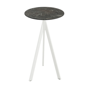 Mange-Debout Infinity Tripod avec Piètement Blanc et Plateau HPL Galaxy Marble - Ø 70 cm