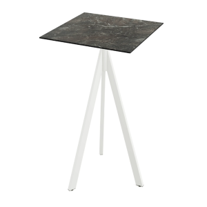 Mange-Debout Infinity Tripod avec Piètement Blanc et Plateau HPL Galaxy Marble - 70 x 70 cm