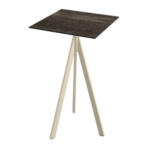 Mange-Debout Infinity Tripod avec Piètement Sable et Plateau HPL Riverwashed Wood - 70 x 70 cm