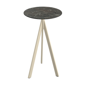 Mange-Debout Infinity Tripod avec Piètement Sable et Plateau HPL Galaxy Marble - Ø 70 cm