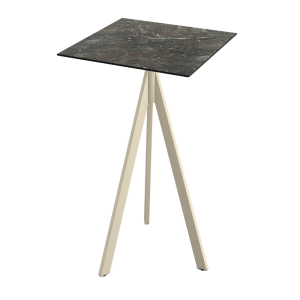 Mange-Debout Infinity Tripod avec Piètement Sable et Plateau HPL Galaxy Marble - 70 x 70 cm