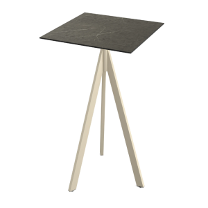 Mange-Debout Infinity Tripod avec Piètement Sable et Plateau HPL Midnight Marble - 70 x 70 cm