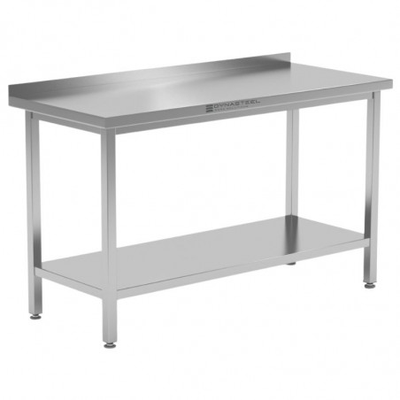 Table Inox avec Dosseret et Etagère - P 700 mm - L 1600 mm Dynasteel - 1