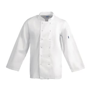 Veste de Cuisine Mixte Blanche à Manches Longues Vegas - Taille XS