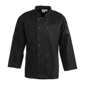 Veste de Cuisine Mixte Noire à Manches Longues Vegas - Taille L