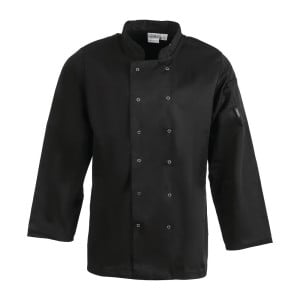 Veste de Cuisine Mixte Noire à Manches Longues Vegas - Taille S