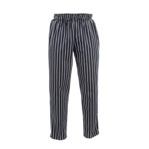 Pantalon de Cuisine Mixte Baggy Rayé Noir et Blanc - Taille XL