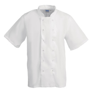 Veste de Cuisine Blanche à Manches Courtes Boston - Taille S