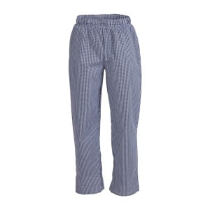 Pantalon de Cuisine Mixte Vegas à Petits Carreaux Bleus et Blancs - Taille L