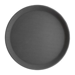 Plateau Rond Noir Antidérapant - 280 mm de Diamètre