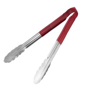 Pince de Service Rouge en Inox - 300 mm