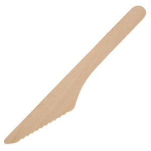 Couteau en Bois Biodégradable 165 mm - Lot de 100