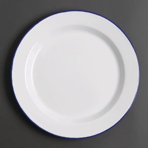 Assiette Plate en Acier Émaillé - ø 300 mm - Lot de 6