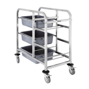 Chariot de Cantine en Inox - 3 Niveaux