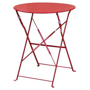 Table De Terrasse En Acier - Rouge