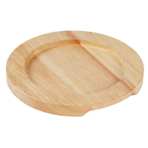 Support en Bois Clair pour Plat Rond en Fonte avec Oreilles - Ø 210mm