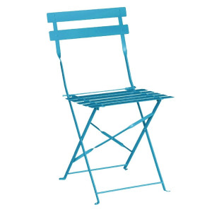 Chaises De Terrasse En Acier - Bleu Turquoise - Lot De 2