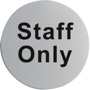 Signalétique De Porte Inox "Staff Only"