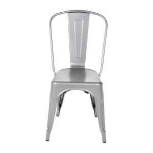 Chaises en Acier Gris Métallisé - Lot de 4