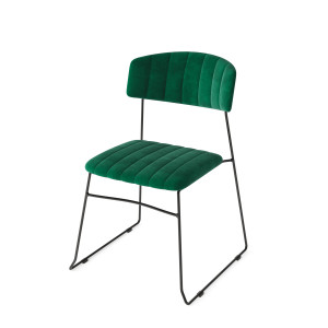 Chaise Empilable Mundo - Verte en Velours