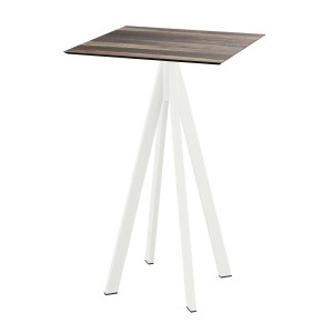 Mange-Débout Infinity Piètement Blanc et Plateau Tropical Wood - 70 x 70 cm