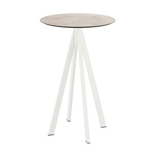 Mange-Débout Infinity Piètement Blanc et Plateau Moonstone - Ø 70 cm