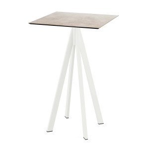 Mange-Débout Infinity Piètement Blanc et Plateau Moonstone - 70 x 70 cm