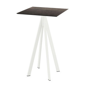 Mange-Débout Infinity Piètement Blanc et Plateau Riverwashed Wood - 70 x 70 cm