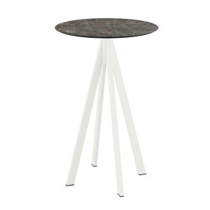 Mange-Débout Infinity Piètement Blanc et Plateau Galaxy Marble - Ø 70 cm