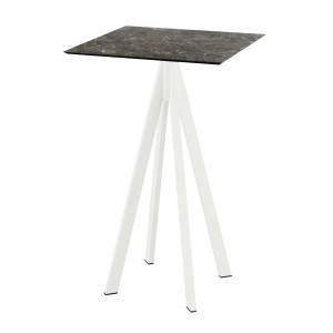 Mange-Débout Infinity Piètement Blanc et Plateau Galaxy Marble - 70 x 70 cm