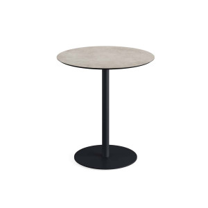 Table Bistrot Urban Piètement Noir et Plateau Moonstone - Ø 70 cm