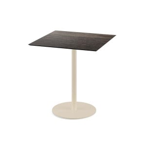 Table Bistrot Urban Piètement Sable et Plateau Riverwashed Wood - 70 x 70 cm