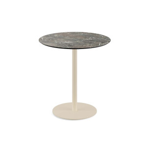 Table Bistrot Urban Piètement Sable et Plateau Galaxy Marble - Ø 70 cm