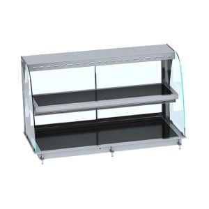 Vitrine Chauffante Bombée Drop-In avec Plaque Vitrocéramique - L 1440 x P 720 mm