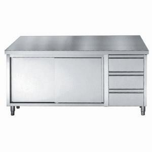 Meuble Inox Bas GN 1/1 - 2 Portes et 3 Tiroirs - L 1800 x P 700 mm