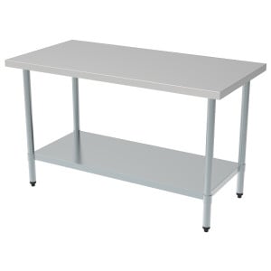 Table Inox avec Etagère Démontable - L 700 x P 700 mm