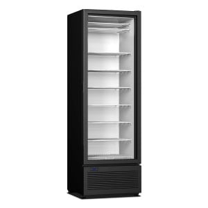 Armoire Réfrigérée Négative Noire - 1 Porte Vitrée - 417 L