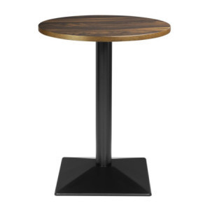 Table Ronde Effet Bois Foncé - ⌀ 60 cm