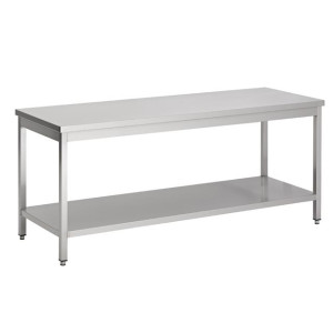 Table Inox avec Etagère - L 2000 x P 700 mm - Reconditionnée