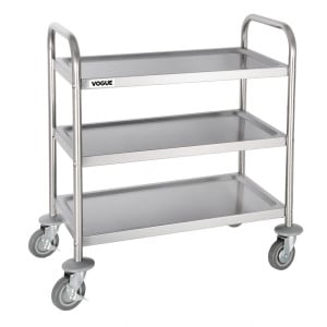 Chariot De Débarrassage en Inox - 3 Niveaux - L 710 X P 405 mm - 128 Kg - Reconditionné