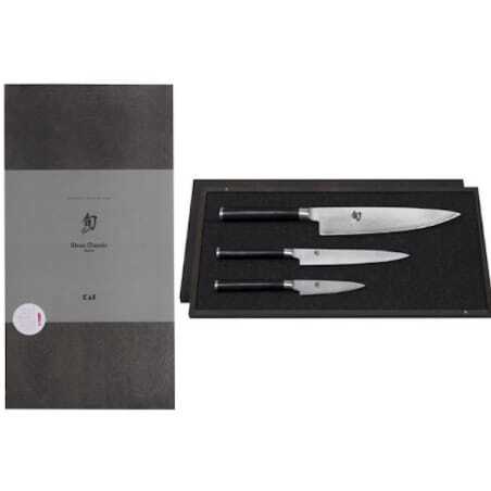 Set de 3 couteaux Damas Shun - Office Universel et Chef KAI - 1