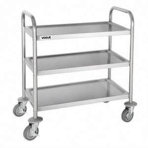 Chariot De Débarrassage en Inox - 3 Niveaux - L 710 X P 405 mm - 128 Kg Vogue - 1