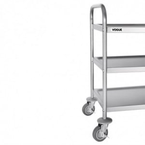 Chariot De Débarrassage en Inox - 3 Niveaux - L 710 X P 405 mm - 128 Kg Vogue - 5