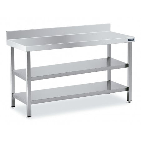 Table Inox avec Dosseret 1600x700 avec 2 Etagères Distform - 1