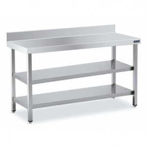 Table Inox avec Dosseret 1900x800 avec 2 Etagères Distform - 1