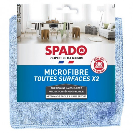 Microfibre Toutes Surfaces - 380 x 380 mm - Lot de 2 - SPADO
