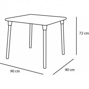 Table New Flash - 90 x 90 cm - Gris Foncé Resol - 2